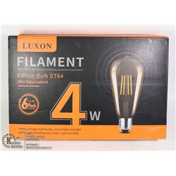 6 PACK EDISON BULB ST64 (40W EQUIVALENT)