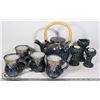 Image 1 : CERAMIC TEA SET WITH SET OF CANDLE HOLDERS