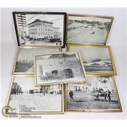 BOX WITH 7 FRAMED OLD PICTURES