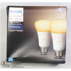 2 PACK PHILIPS HUE A19 LED BLUETOOTH LIGHT BULBS