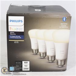 4 PACK PHILIPS HUE A19 LED BLUETOOTH LIGHT BULBS