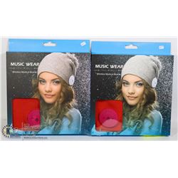 LOT OF 2 MUSIC GEAR WIRELESS MUSICAL BEANIE