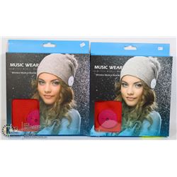 LOT OF 2 MUSIC GEAR WIRELESS MUSICAL BEANIE