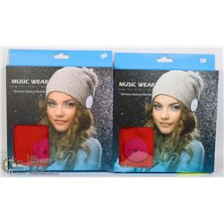 LOT OF 2 MUSIC GEAR WIRELESS MUSICAL BEANIE
