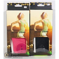 LOT OF 2 WIRELESS MUSICAL HEADBAND BLACK AND PINK