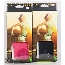 LOT OF 2 WIRELESS MUSICAL HEADBAND BLACK AND PINK