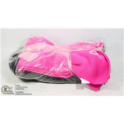 BUNDLE OF 6 PINK RIBBON SCARVES (PINK & black)