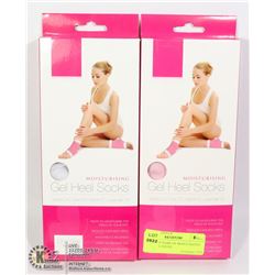 TWO NEW PAIRS OF MOISTURIZING GEL HEEL SOCKS