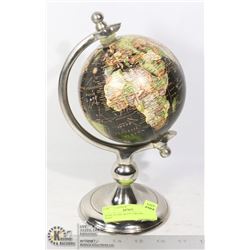 DESK GLOBE WITH CHROME METAL BASE