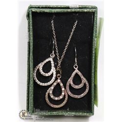 WOMAN'S .925 SILVER NECKLACE/EARRING SET