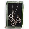 Image 1 : WOMAN'S .925 SILVER NECKLACE/EARRING SET