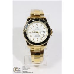 REPLICA ROLEX WITH GOLD TONE AND BLACK FACE