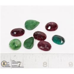 #107-RUBY/EMERALD GEMSTONES 63.10ct