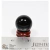Image 1 : #83-BLACK OBSIDIAN ASPHERE BALL/ STAND 29mm