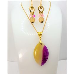16)  OVAL SHAPED NATURAL YELLOW/PINK