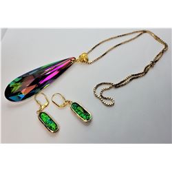 12)  TITANIUM CRYSTAL 3" LONG TEAR DROP