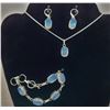 Image 1 : 10)  SUITE OF MILK OPAL JEWELRY, INCLUDES