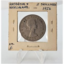 27)  RHODESIA & NYASALAND 1956 2 SHILLING