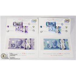 FIRST $5, $10 POLYMER BANK OF CANADA ISSUED NOTES