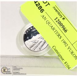 PROOF CANADIAN QUARTER 1992 YUKON