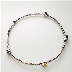 SILVER COLORFUL GEMSTONE CITRINE, AMETHYST