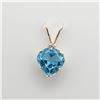 Image 2 : 14K YELLOW GOLD BLUE TOPAZ(0.4CT) DIAMOND