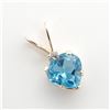 Image 3 : 14K YELLOW GOLD BLUE TOPAZ(0.4CT) DIAMOND