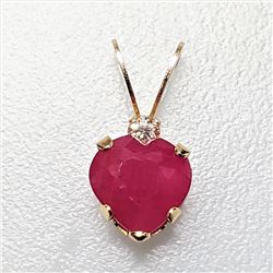 14K YELLOW GOLD RUBY(0.4CT) DIAMOND(0.01CT)