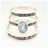 Image 1 : SILVER BLUE TOPAZ MARCASITE  STACKING RING