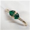 Image 4 : 10K YELLOW GOLD GENUINE EMERALD(0.23CT) DIAMOND