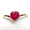Image 3 : 10K YELLOW GOLD RUBY(0.95CT) INTENSE RED HEART
