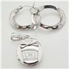 Image 1 : SILVER HOOPS AND PENDANT SET