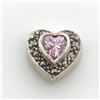 Image 1 : SILVER AMETHYST MARCASITE HEART SHAPED CHARM