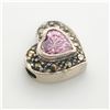 Image 2 : SILVER AMETHYST MARCASITE HEART SHAPED CHARM