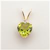 Image 1 : 14K YELLOW GOLD PERIDOT(0.4CT) DIAMOND(0.01CT)