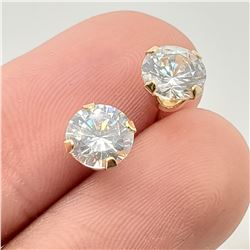14K YELLOW GOLD CUBIC ZIRCONIA STUD EARRINGS