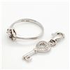 Image 2 : SILVER CUBIC ZIRCONIA HEART KEY CHARM AND RING SET