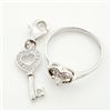 Image 4 : SILVER CUBIC ZIRCONIA HEART KEY CHARM AND RING SET