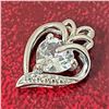 Image 1 : SILVER WHITE TOPAZ HEART SHAPED PENDANT