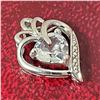 Image 2 : SILVER WHITE TOPAZ HEART SHAPED PENDANT