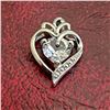 Image 3 : SILVER WHITE TOPAZ HEART SHAPED PENDANT