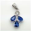 Image 1 : 14K WHITE GOLD CEYLON SAPPHIRE(1.5CT) DIAMOND