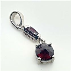 SILVER GARNET PENDANT