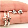 Image 1 : CUBIC ZIRCONIA RING WITH CROSS AND HEART STUDS SE