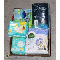 FLAT OF ASSORTED BABY DIAPERS