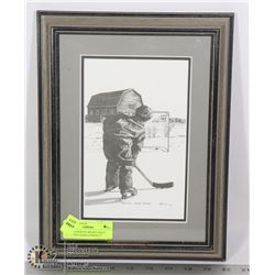 FRAMED BERNIE BROWN PRINT "PRACTICE MAKES PERFECT"