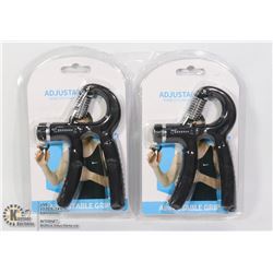 TWO ADJUSTABLE GRIP WORKOUT DEVICES