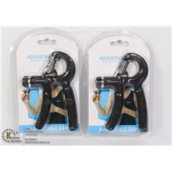 TWO ADJUSTABLE GRIP WORKOUT DEVICES