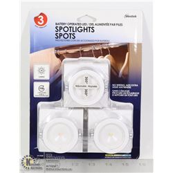 NEW 3PACK BATTERY OPERATED LED SPOTLIGHT SET