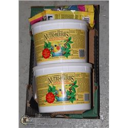 2 LARGE TUBS OF NUTRI-BERRIES BIRD FOOD.   64 OZ